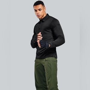 Men’s Meir Polo Outdoor Performance Tactical Long Sleeve Pique Shirt - EUC